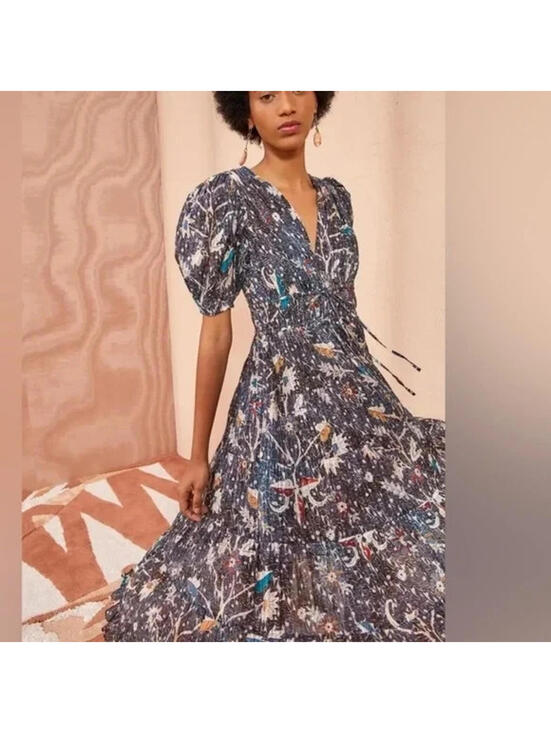 Ulla Johnson Dresses & Skirts - NEW, Ulla Johnson Thelma Printed Cotton-Blend Voile Midi Dress Sz 8 #MD1570